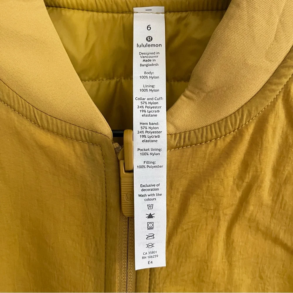 Lululemon Non-Stop Bomber Jacket REVERSIBLE  in Parachute Size 6